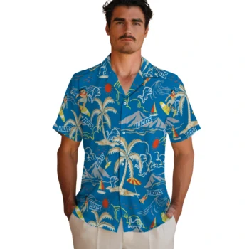 detroit lions palm tree island blue hawaiian shirts fashion forward