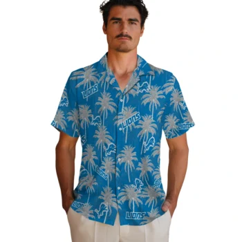 detroit lions palm grove blue hawaiian shirts fashion forward
