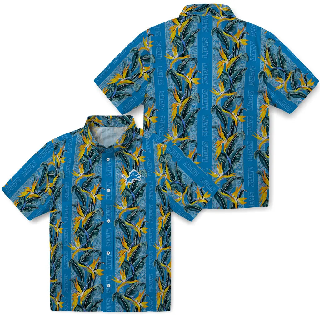 Detroit Lions Hawaiian Shirt - Paradise Vines detroit lions paradise vines blue hawaiian shirts high quality