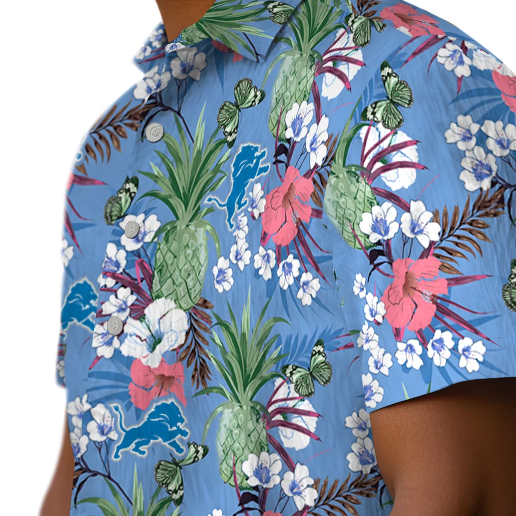 Detroit Lions Hawaiian Shirt - Pineapple Bouquet detroit lions pineapple bouquet best sky blue hawaiian shirts trendy