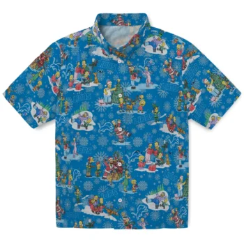 detroit lions simpsons christmas blue hawaiian shirts best selling