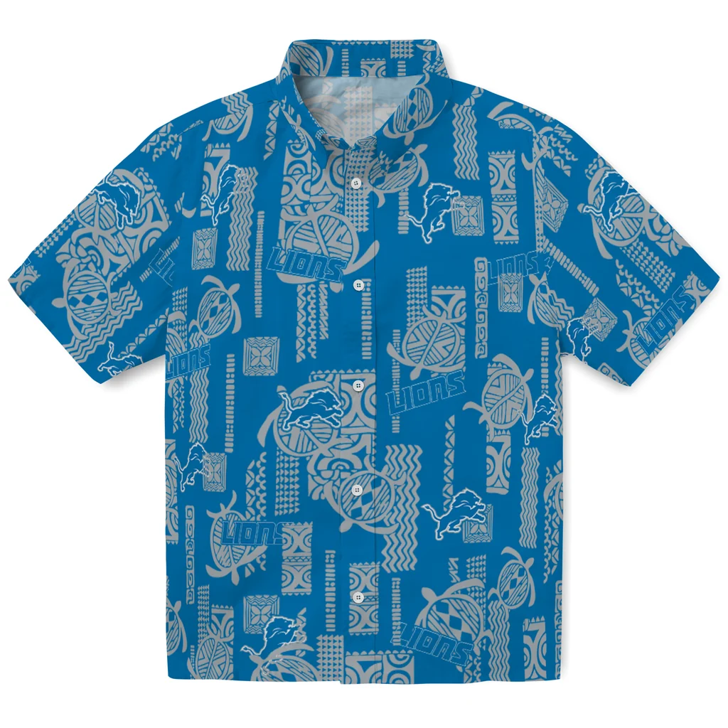 Detroit Lions Hawaiian Shirt - Turtle Lines detroit lions turtle lines blue hawaiian shirts best selling