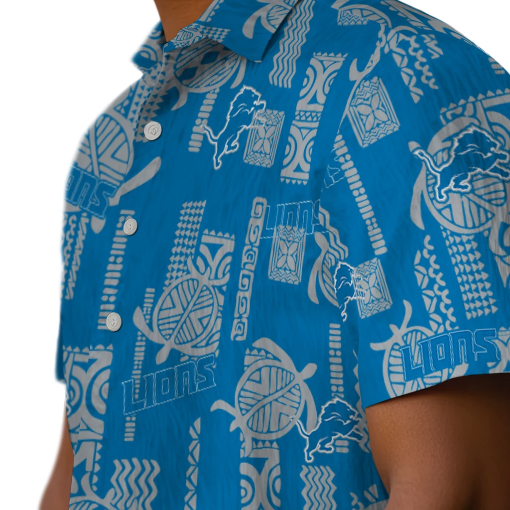 Detroit Lions Hawaiian Shirt - Turtle Lines detroit lions turtle lines blue hawaiian shirts trendy