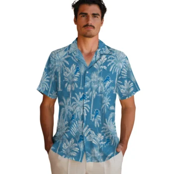 detroit lions palm shadows blue hawaiian shirts fashion forward