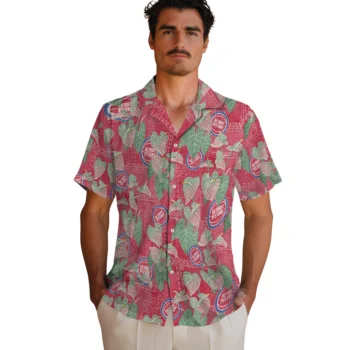 detroit pistons anthurium overlay red hawaiian shirts fashion forward