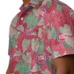 Detroit Pistons Hawaiian Shirt – Anthurium Overlay