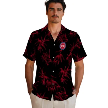 detroit pistons bamboo branches red black hawaiian shirts fashion forward