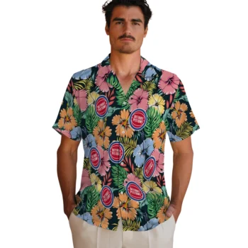 detroit pistons brilliant hibiscus garden hawaiian shirts fashion forward