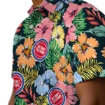 Detroit Pistons Hawaiian Shirt – Brilliant Hibiscus Garden