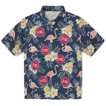 detroit pistons flamingo hibiscus navy hawaiian shirts best selling