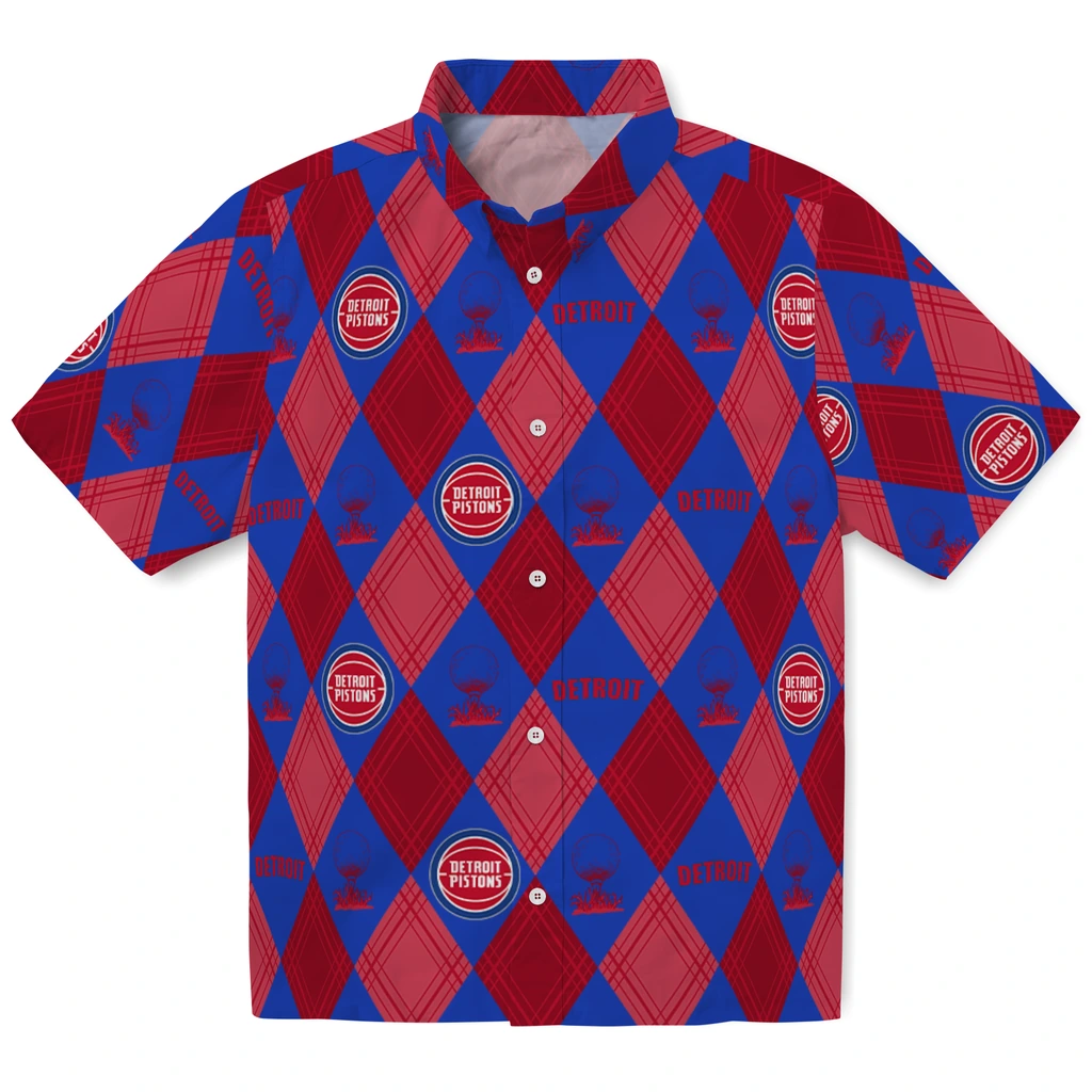 Detroit Pistons Hawaiian Shirt - Golfing Plaid detroit pistons balloon plaid red hawaiian shirts best selling