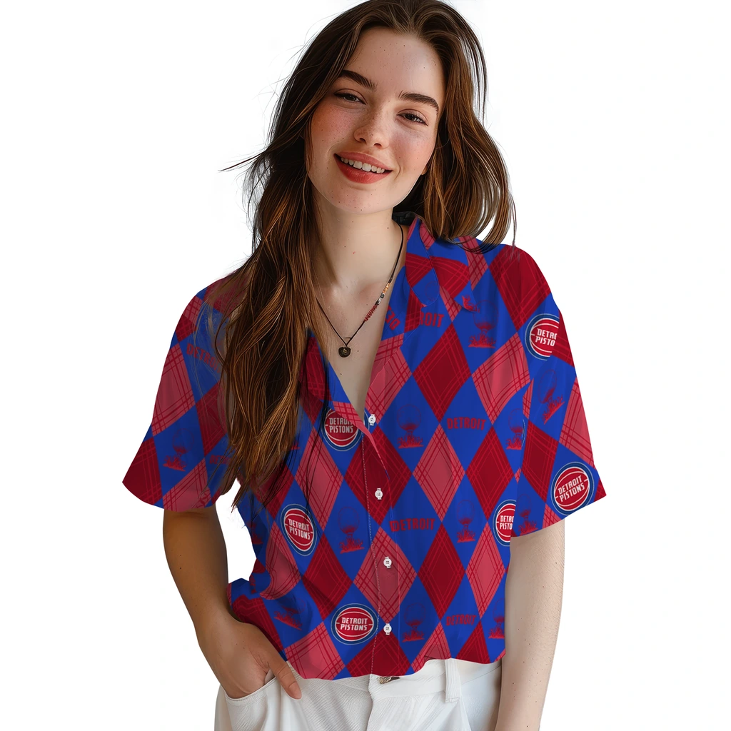 Detroit Pistons Hawaiian Shirt - Golfing Plaid detroit pistons balloon plaid red hawaiian shirts latest model