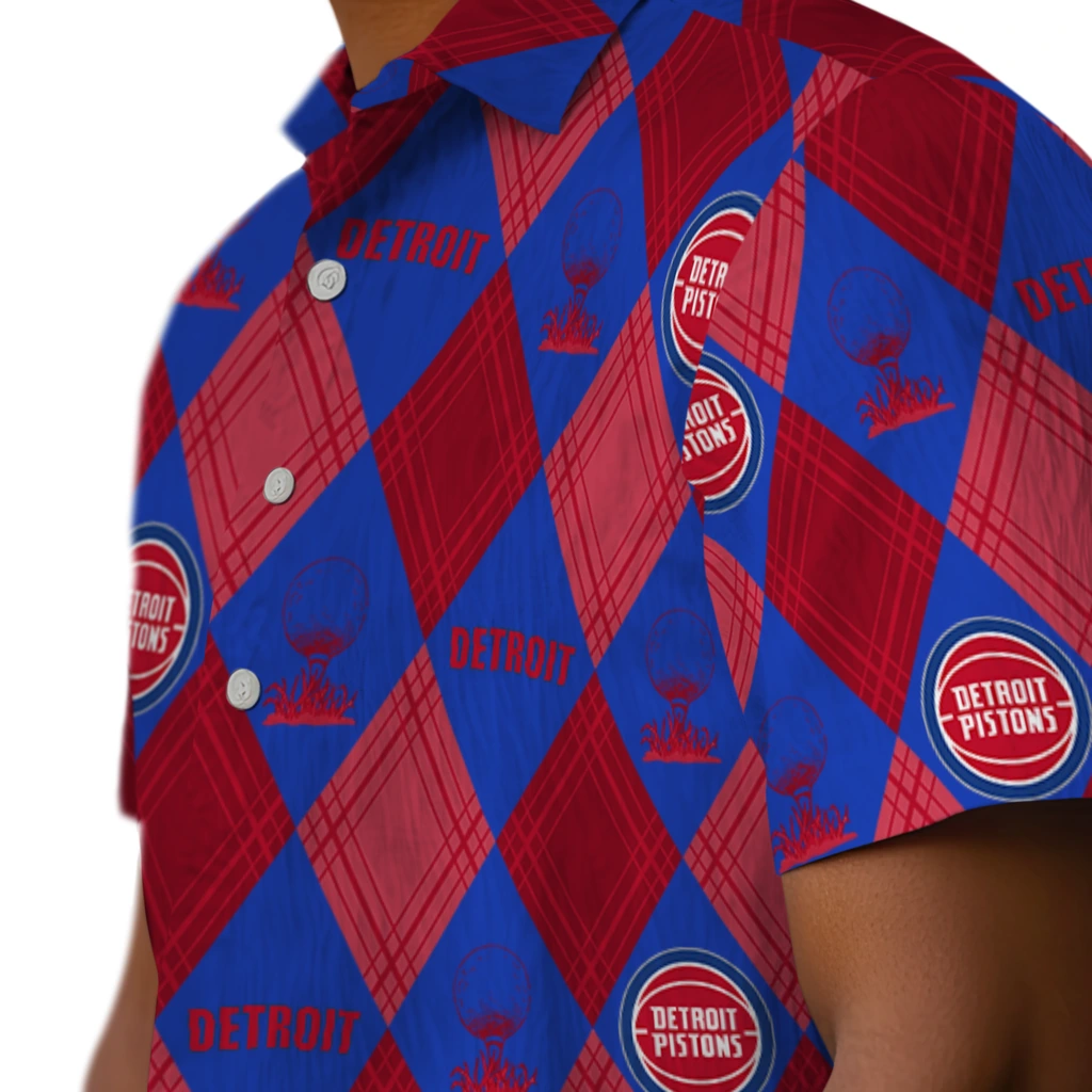Detroit Pistons Hawaiian Shirt - Golfing Plaid detroit pistons balloon plaid red hawaiian shirts trendy