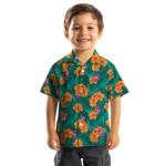Detroit Pistons Hawaiian Shirt – Hibiscus and Palm Leaves