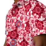 Detroit Pistons Hawaiian Shirt – Hibiscus Blooms