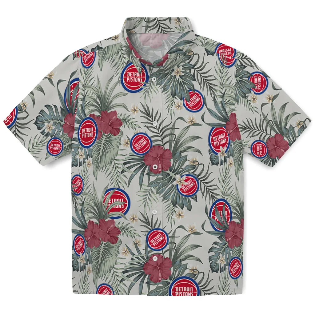 Detroit Pistons Hawaiian Shirt - Hibiscus Designs detroit pistons hibiscus designs beige hawaiian shirts best selling