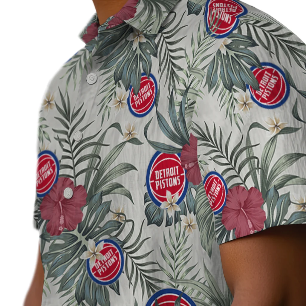 Detroit Pistons Hawaiian Shirt - Hibiscus Designs detroit pistons hibiscus designs beige hawaiian shirts trendy