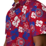 Detroit Pistons Hawaiian Shirt – Hibiscus Flower Design