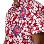 Detroit Pistons Hawaiian Shirt – Hibiscus Motif