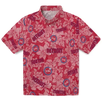 detroit pistons hibiscus oasis red hawaiian shirts best selling