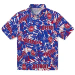 Detroit Pistons Hawaiian Shirt – Hibiscus Overlay