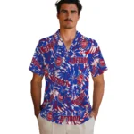 Detroit Pistons Hawaiian Shirt – Hibiscus Overlay