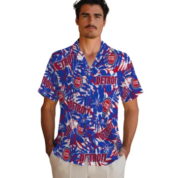 detroit pistons hibiscus overlay hawaiian shirts fashion forward