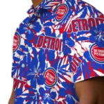 Detroit Pistons Hawaiian Shirt – Hibiscus Overlay
