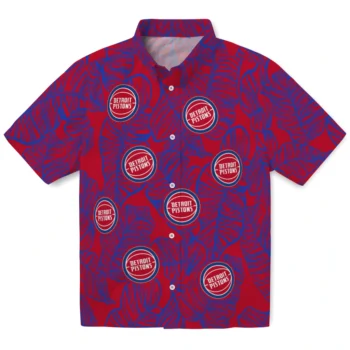 detroit pistons leaf outline red hawaiian shirts best selling