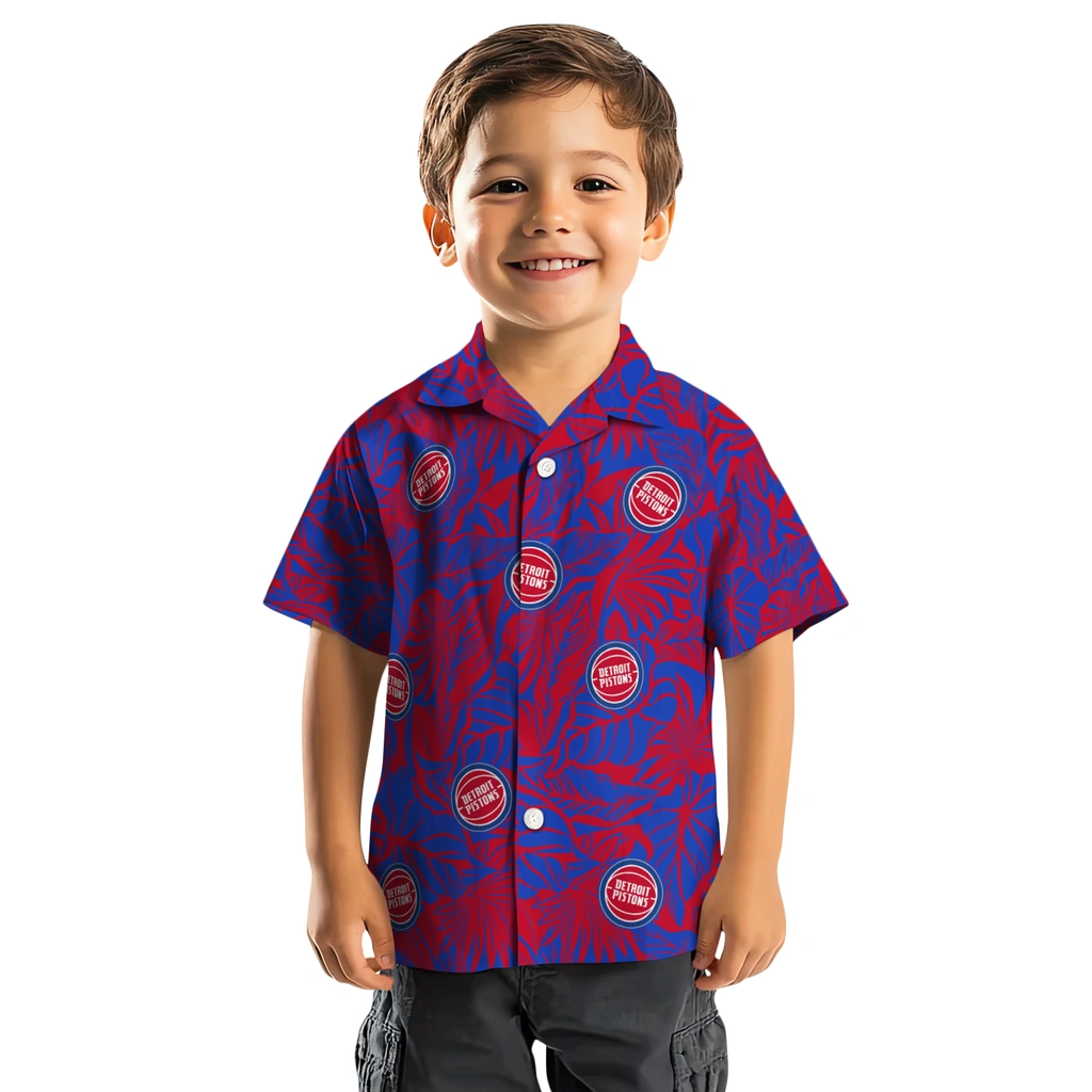 Detroit Pistons Hawaiian Shirt - Monstera Layer detroit pistons monstera layer red hawaiian shirts top rated