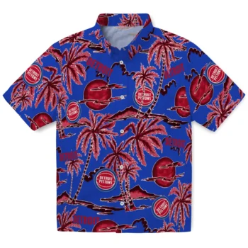 detroit pistons palm sunset hawaiian shirts best selling