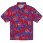 Detroit Pistons Hawaiian Shirt – Palm Tree Motif