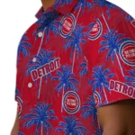 Detroit Pistons Hawaiian Shirt – Palm Tree Motif