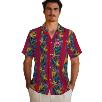 detroit pistons paradise vines red hawaiian shirts fashion forward