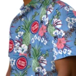 Detroit Pistons Hawaiian Shirt – Pineapple Bouquet