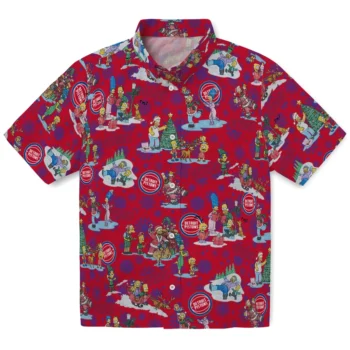 detroit pistons simpsons christmas red hawaiian shirts best selling