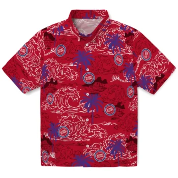 detroit pistons wave palm red hawaiian shirts best selling