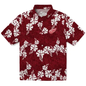 detroit red wings hibiscus petals red hawaiian shirts best selling