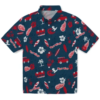 detroit red wings beach vibe navy hawaiian shirts best selling