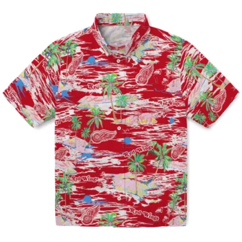 detroit red wings flamingo retreat red hawaiian shirts best selling