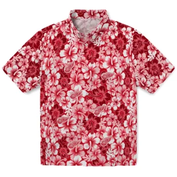 detroit red wings hibiscus blooms red hawaiian shirts best selling