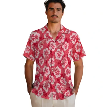 detroit red wings hibiscus cluster red hawaiian shirts fashion forward