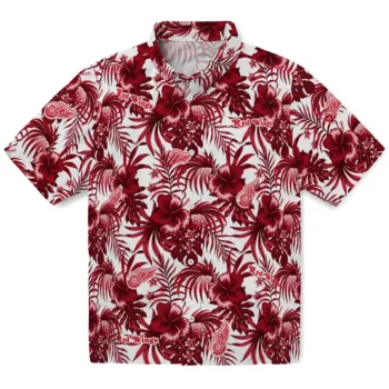 detroit red wings hibiscus exotic red hawaiian shirts best selling