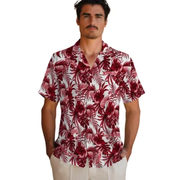 detroit red wings hibiscus exotic red hawaiian shirts fashion forward