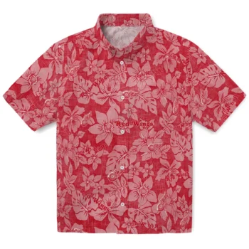 detroit red wings hibiscus oasis red hawaiian shirts best selling