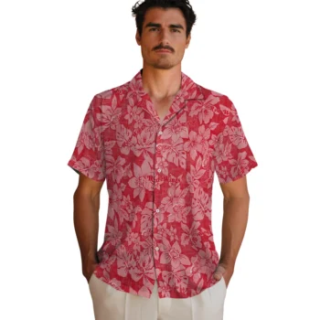 detroit red wings hibiscus oasis red hawaiian shirts fashion forward