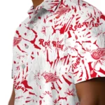 Detroit Red Wings Hawaiian Shirt – Hibiscus Overlay