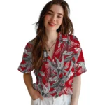 Detroit Red Wings Hawaiian Shirt – Palm Leaves