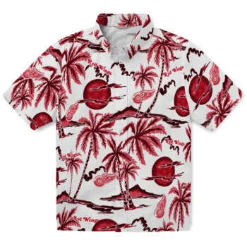 detroit red wings palm sunset hawaiian shirts best selling