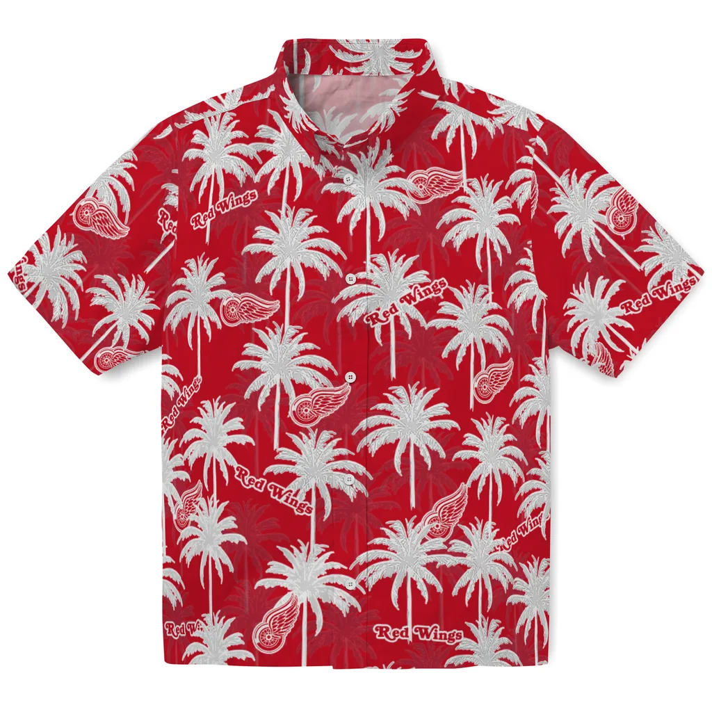 Detroit Red Wings Hawaiian Shirt - Palm Tree Motif detroit red wings palm grove red hawaiian shirts best selling
